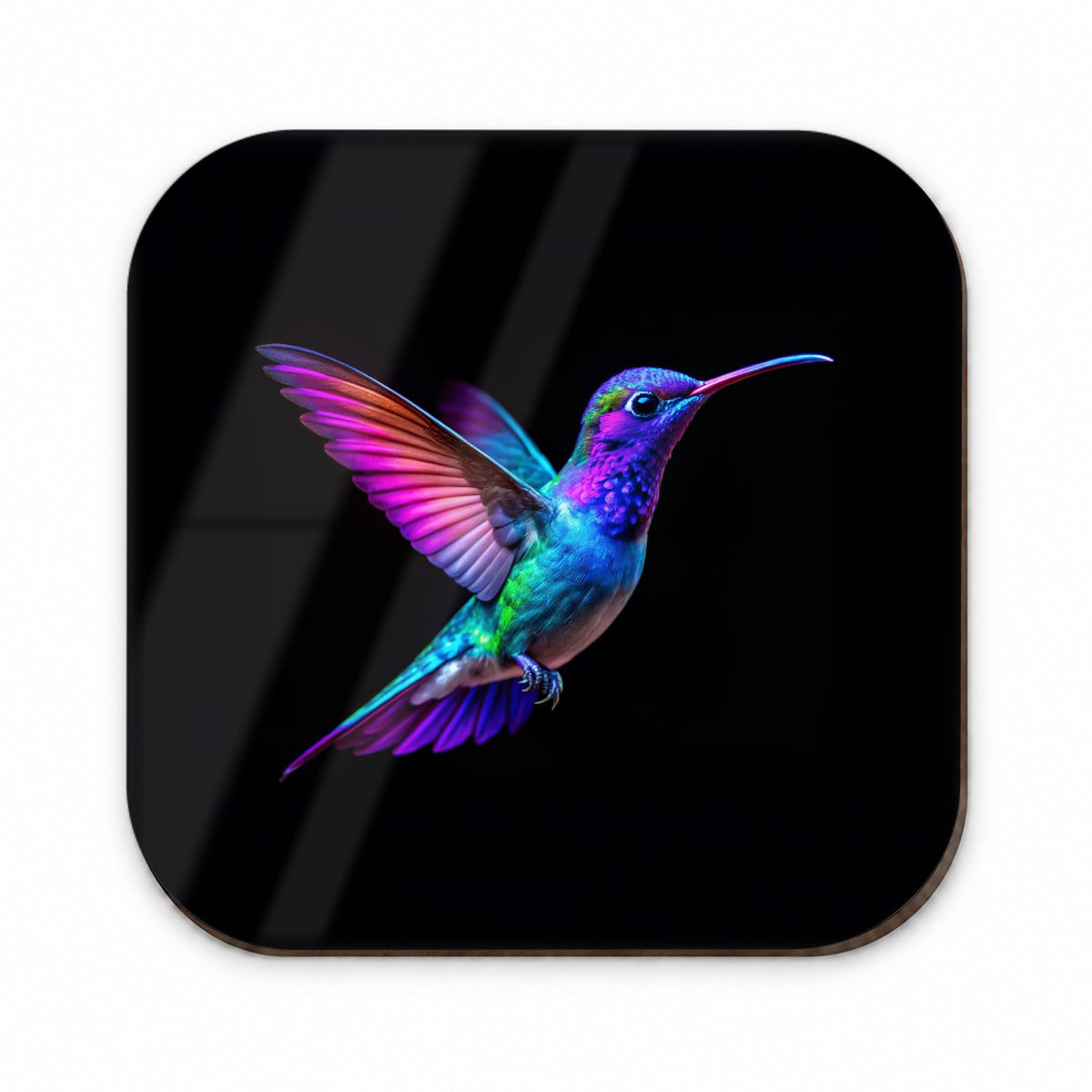 Neon Purple Blue Hummingbird Fridge Magnet