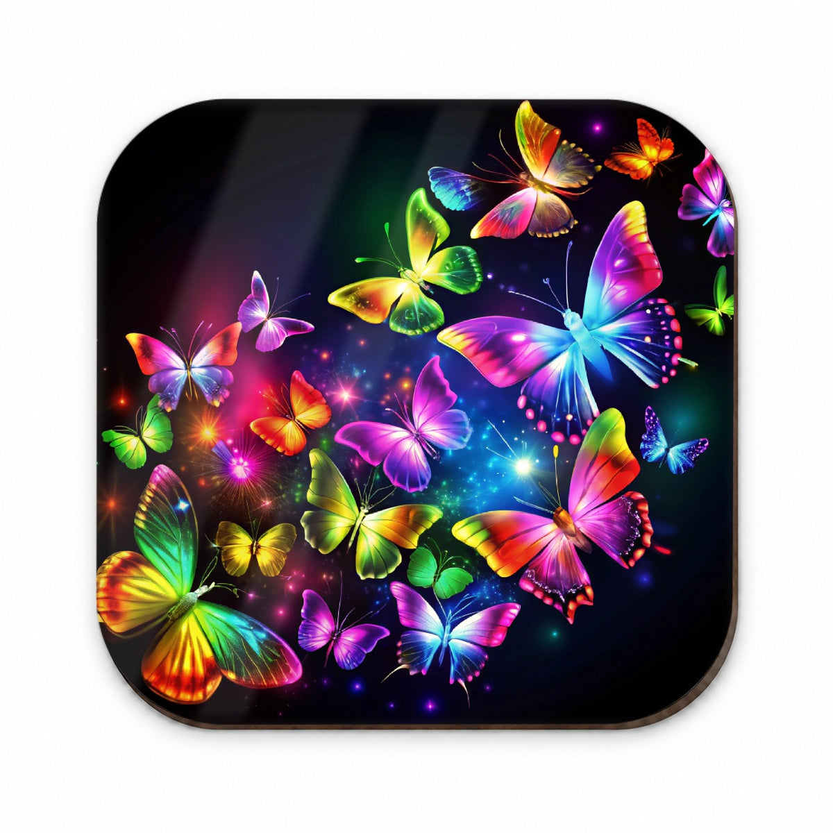 Neon Rainbow Butterflies Fridge Magnet
