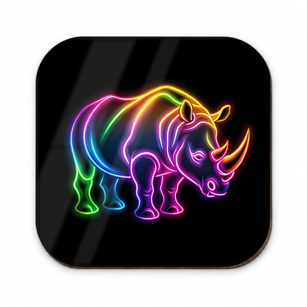 Neon Rhino Fridge Magnet
