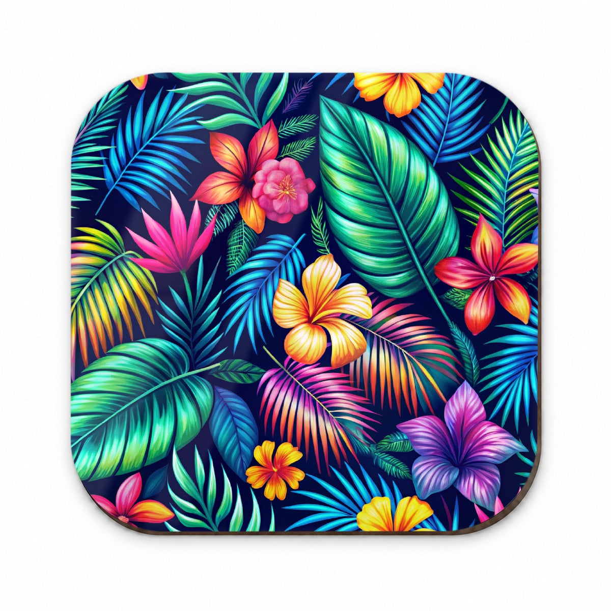 Neon Tropical Floral Pattern Fridge Magnet