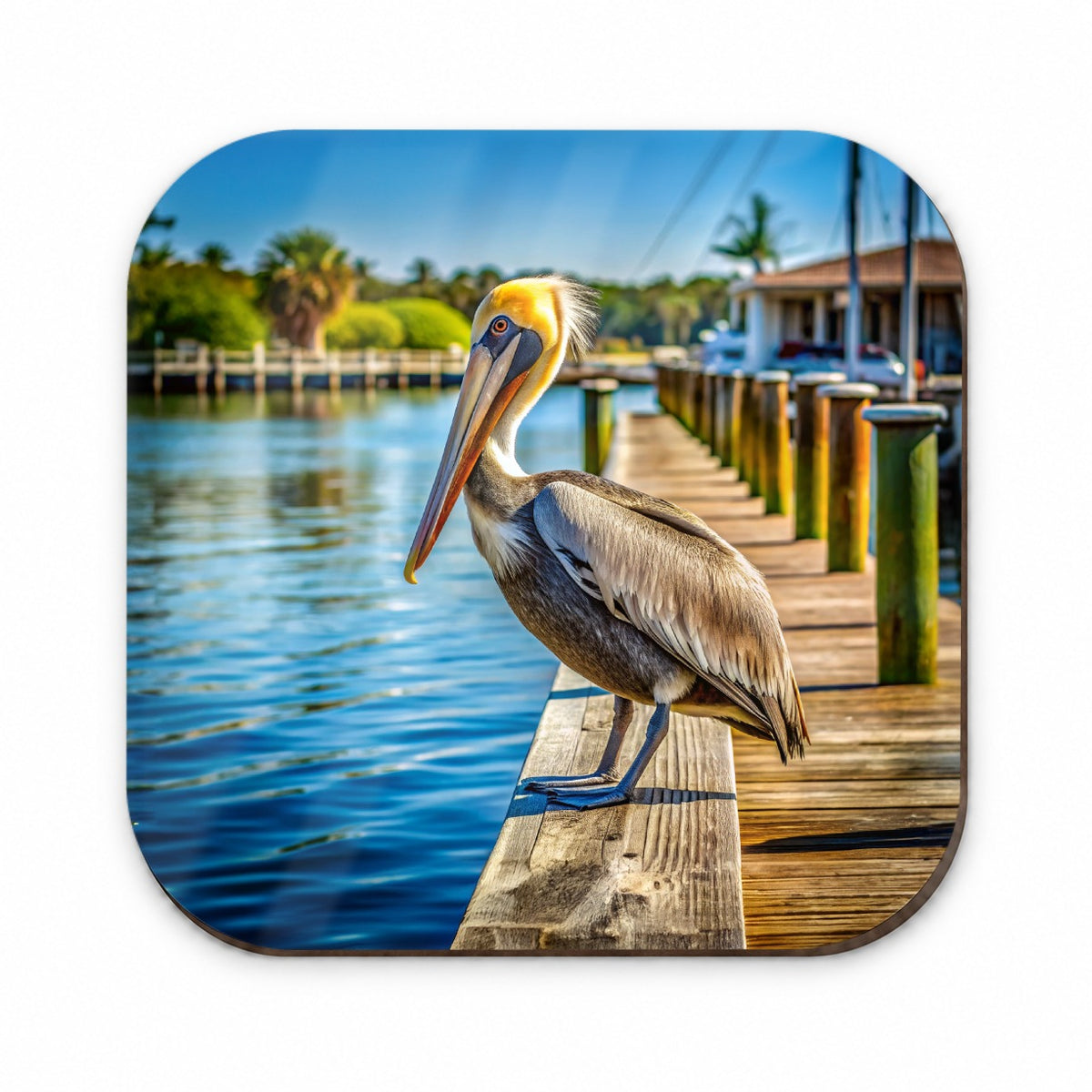 Pelican On Dock Fridge Magnet