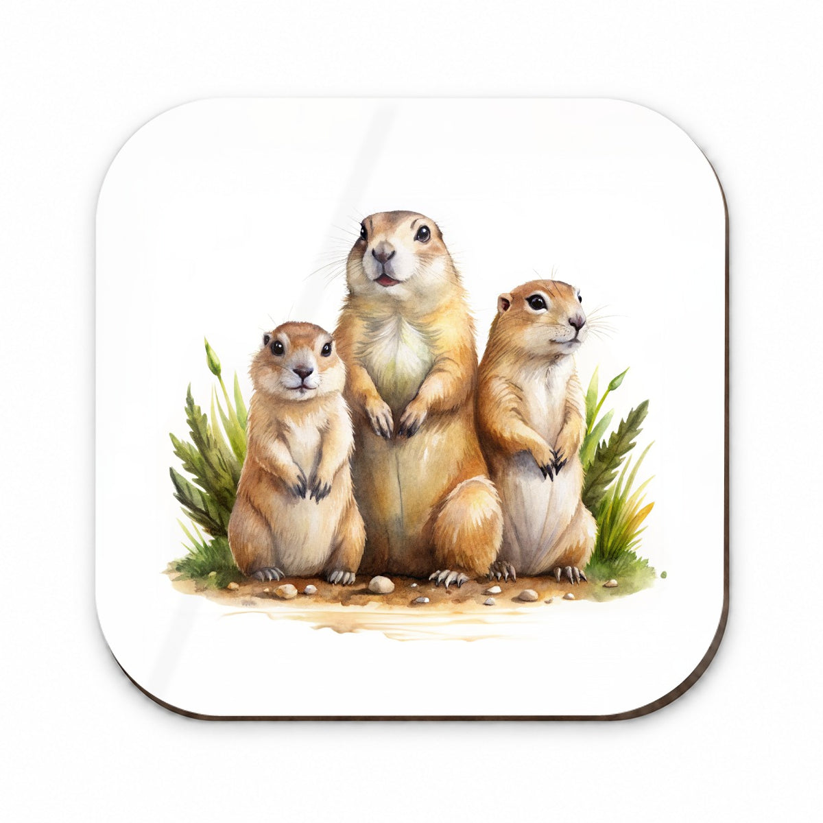 Prairie Dog Family Watercolor Fridge Magnet
