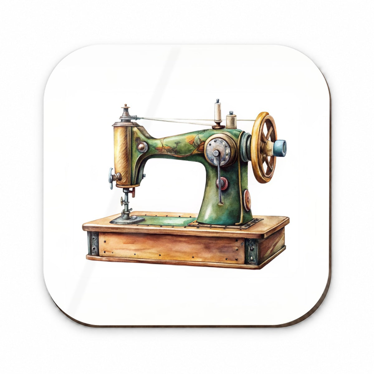 Retro Classic Sewing Machine Watercolor Fridge Magnet