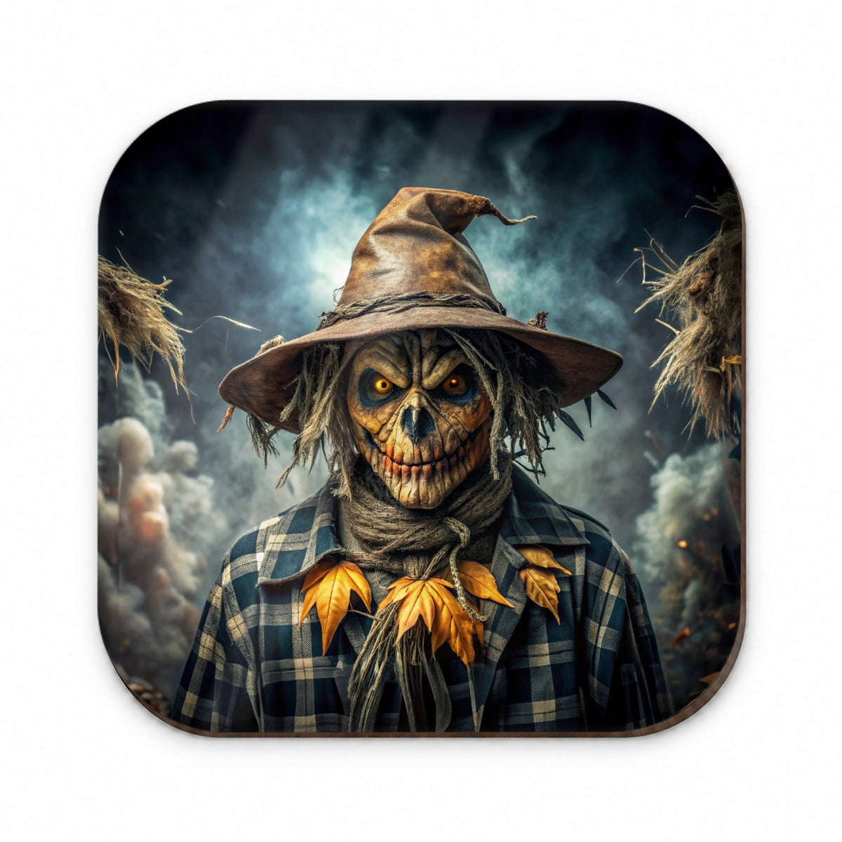 Scary Evil Scarecrow Black Watercolor Fridge Magnet