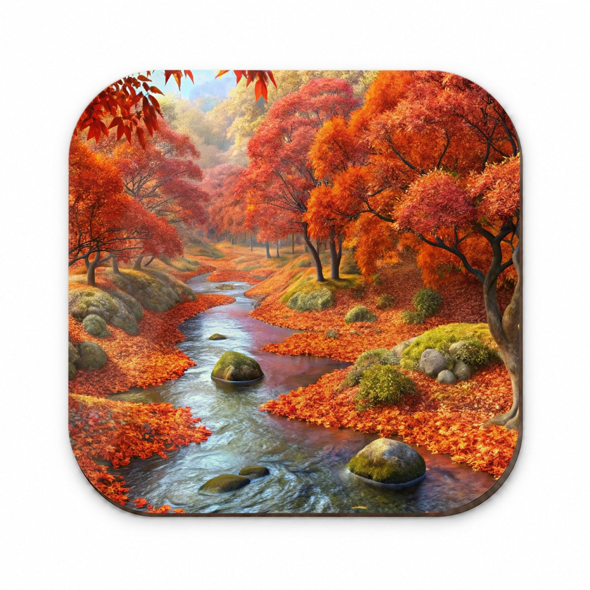 Stream and Trees in Fall Autumn Fridge Magnet