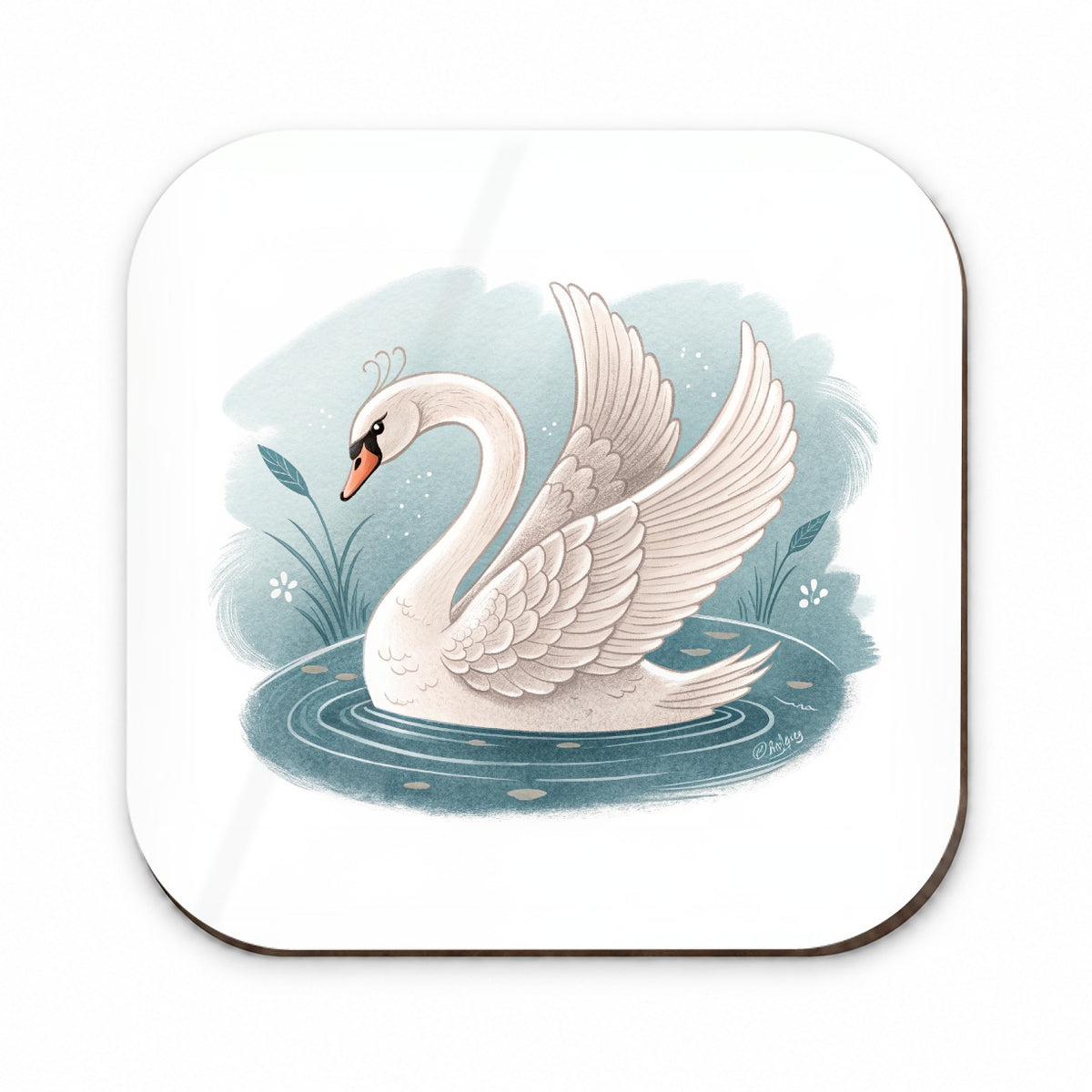 Swan Children's Illustration Style Fridge Magnet
