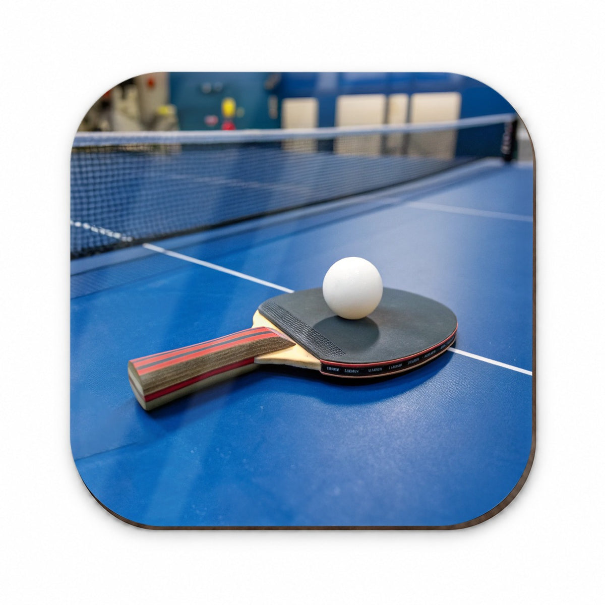 Table Tennis Ping Pong Paddle and Ball on Table Fridge Magnet