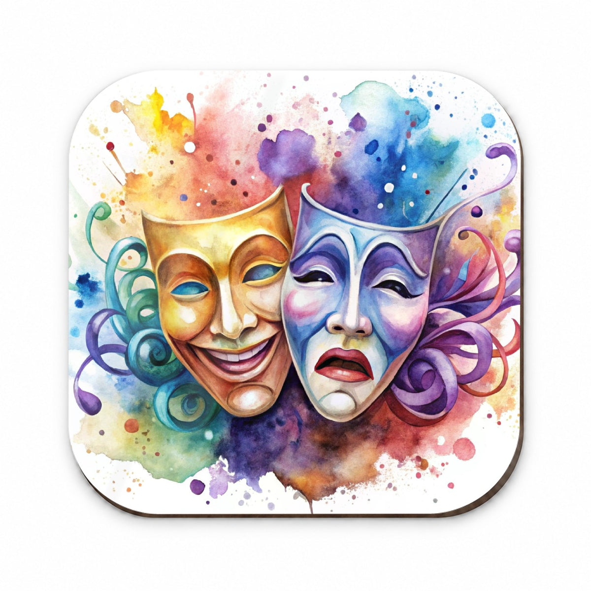 Theater Drama Masks Watercolor Fridge Magnet