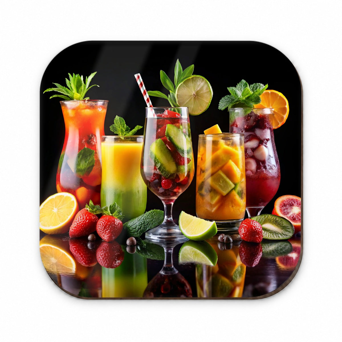 Tropical Fruity Drinks Fridge Magnet