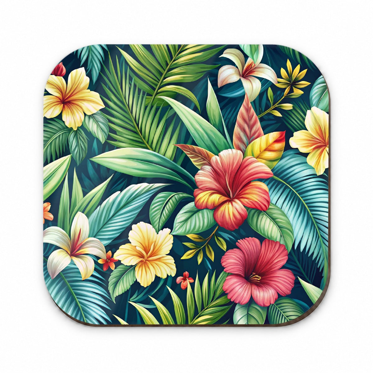 Tropical Hibiscus Pastel Floral Pattern Fridge Magnet