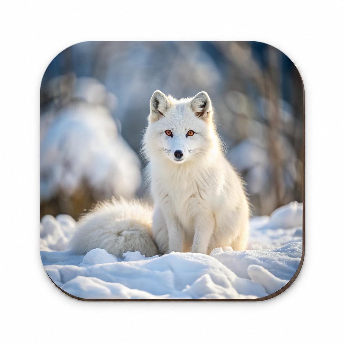 White Arctic Fox In The Snow Fridge Magnet