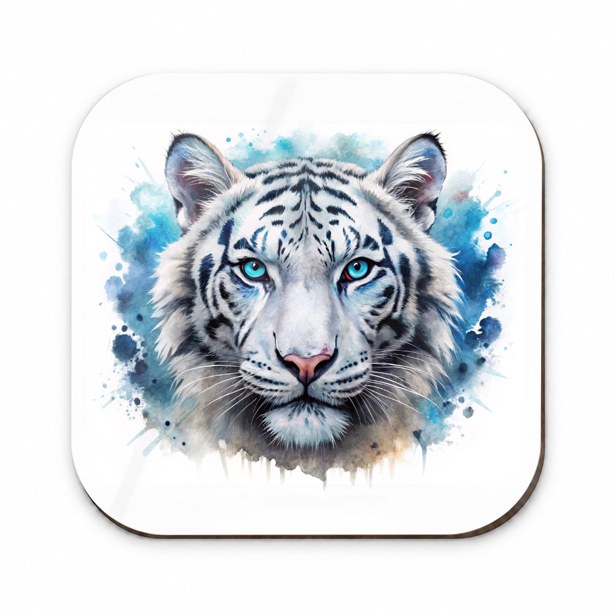 White Tiger Face Watercolor Fridge Magnet