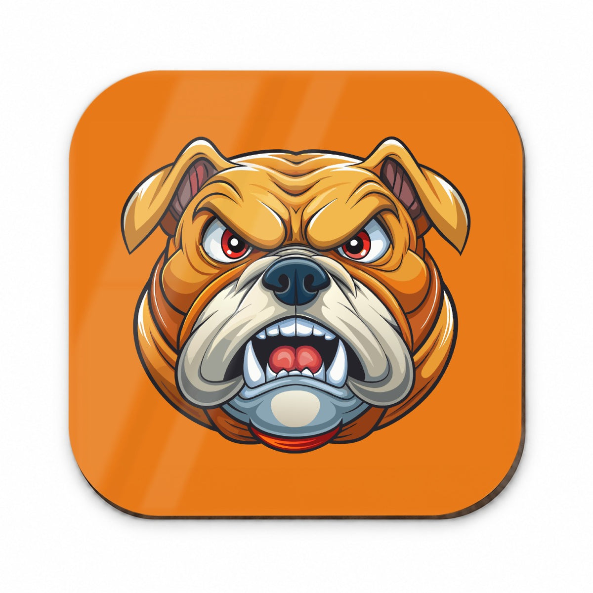 Angry Bulldog Face School Mascot Cartoon Fridge Magnet