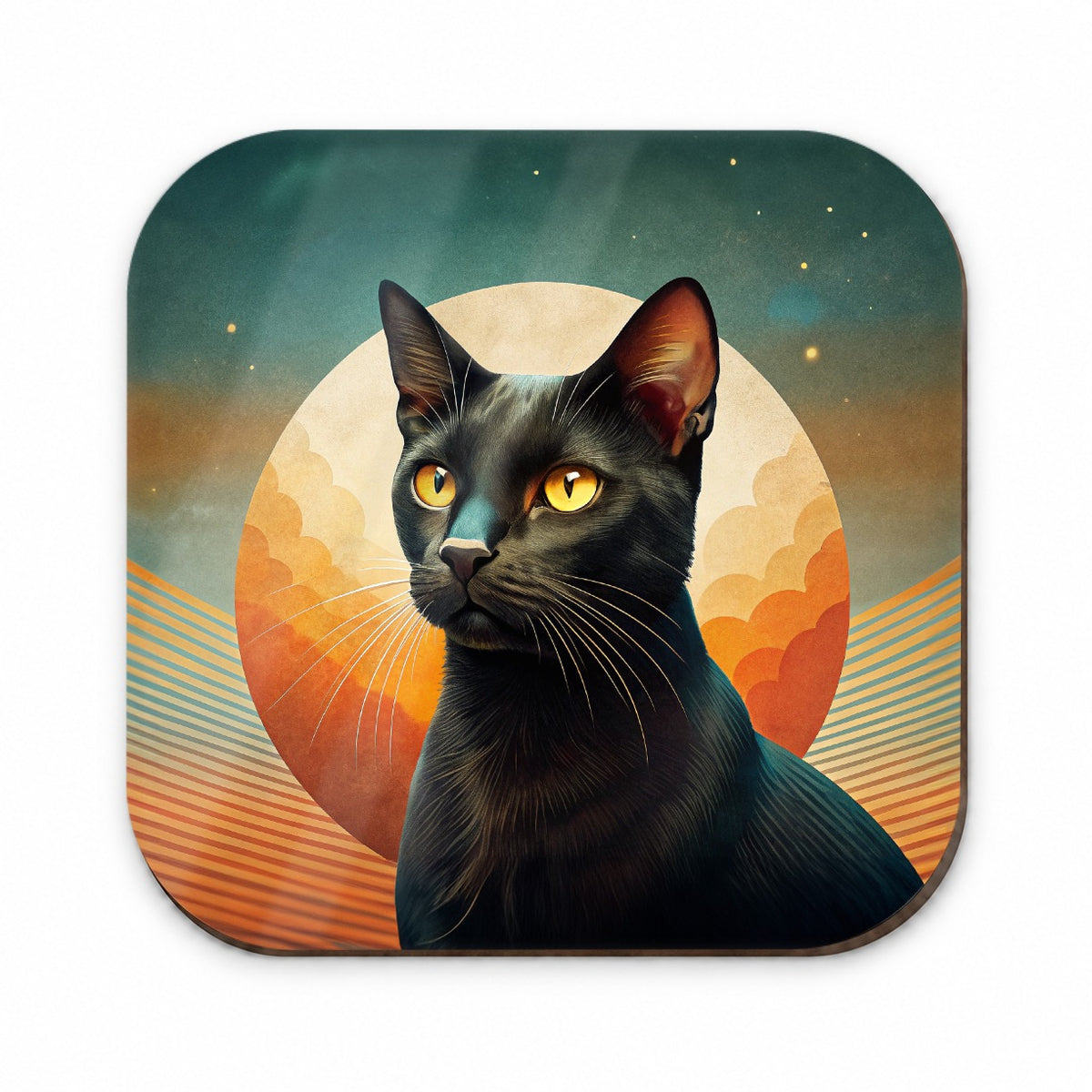 Black Cat Contemporary Art Fridge Magnet
