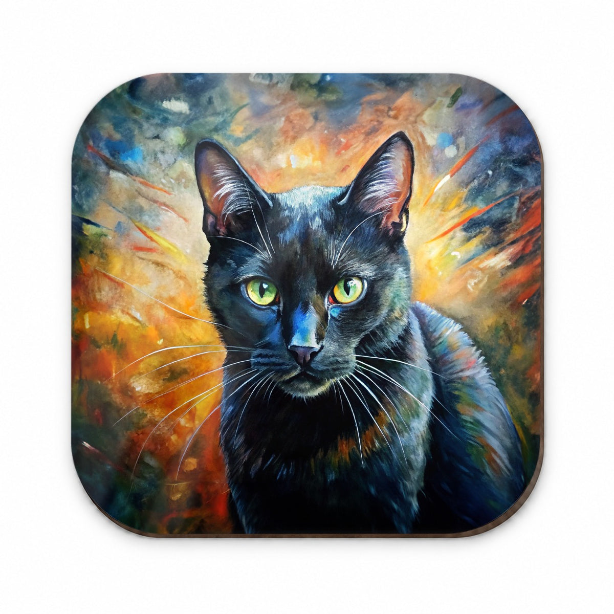 Black Cat Expressionism Art Fridge Magnet