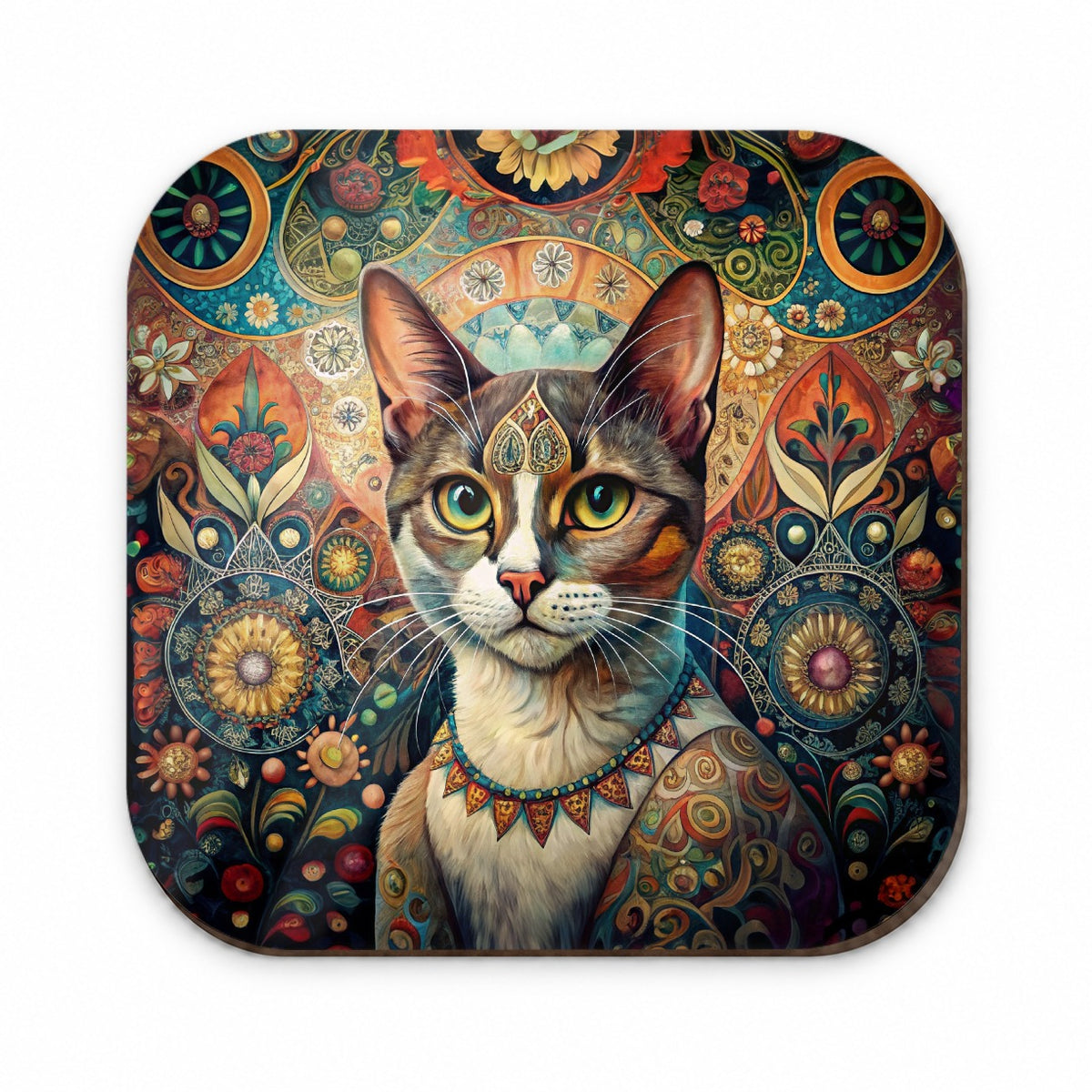 Calico Cat French Bohemian Art Fridge Magnet