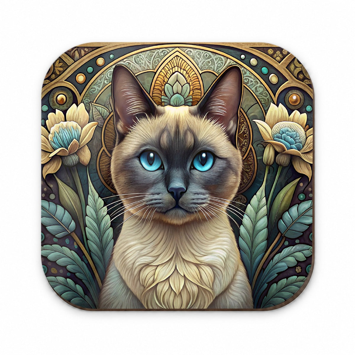 Siamese Cat Art Nouveau Fridge Magnet