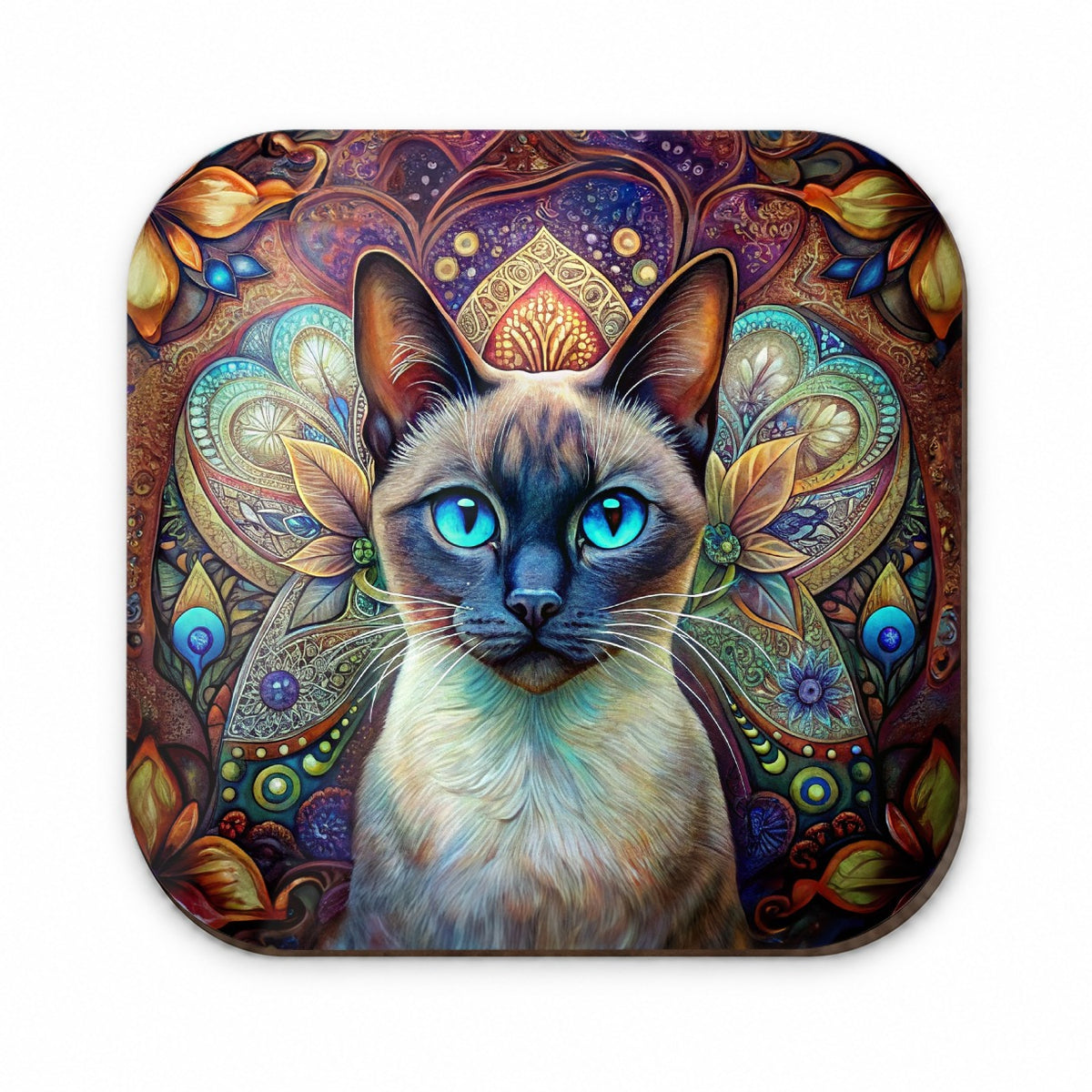 Siamese Cat Bohemian Art Fridge Magnet