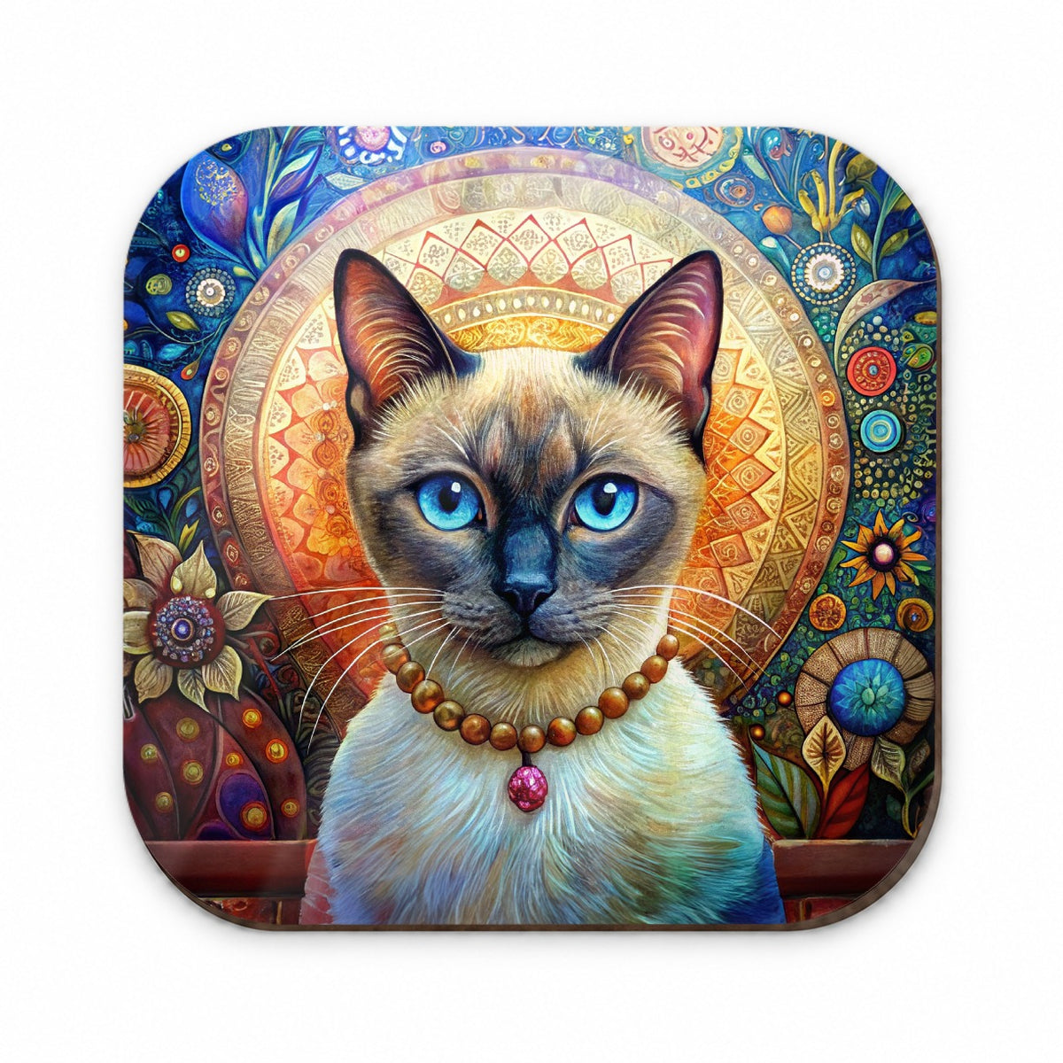Siamese Cat French Bohemian Art Fridge Magnet