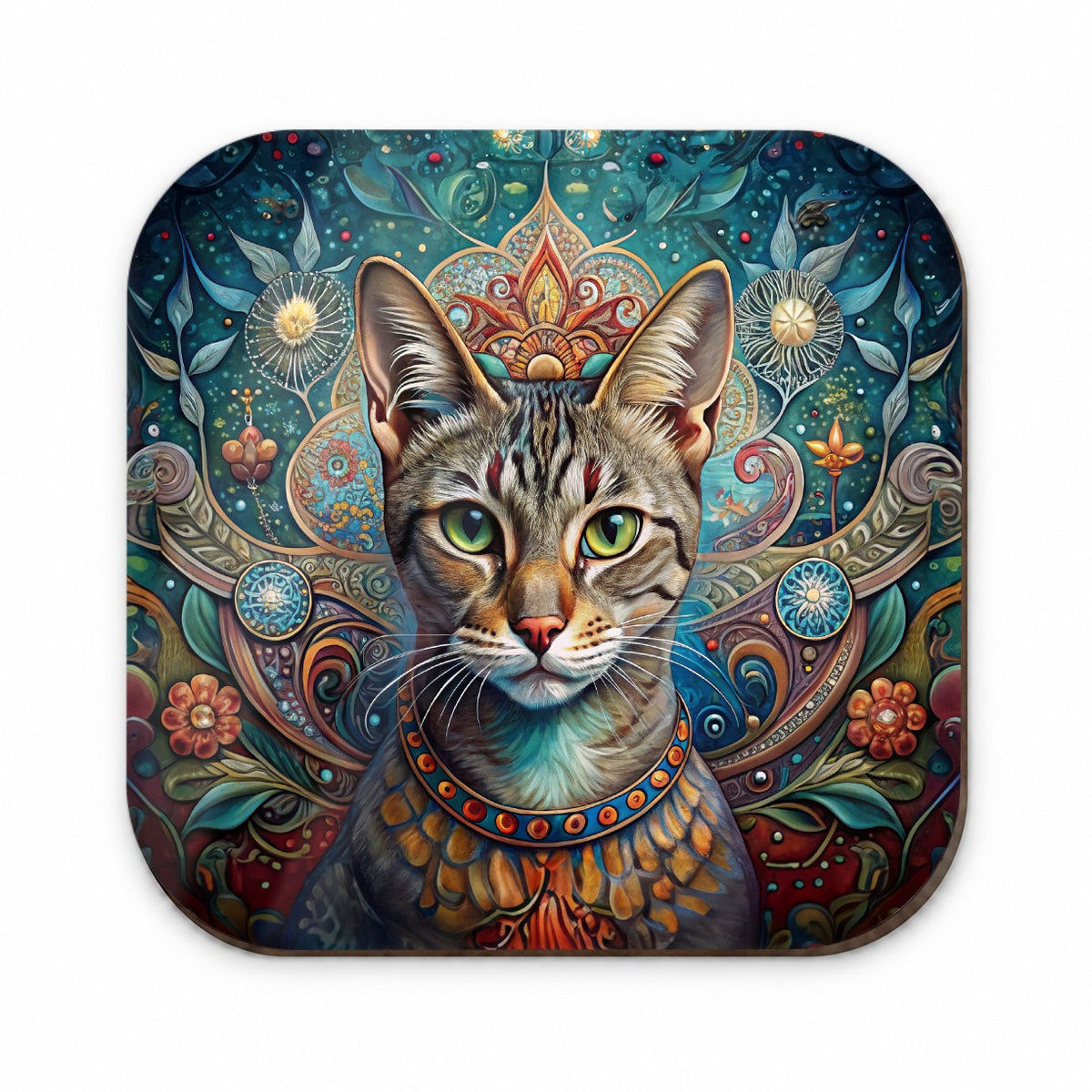 Tabby Cat French Bohemian Art Fridge Magnet