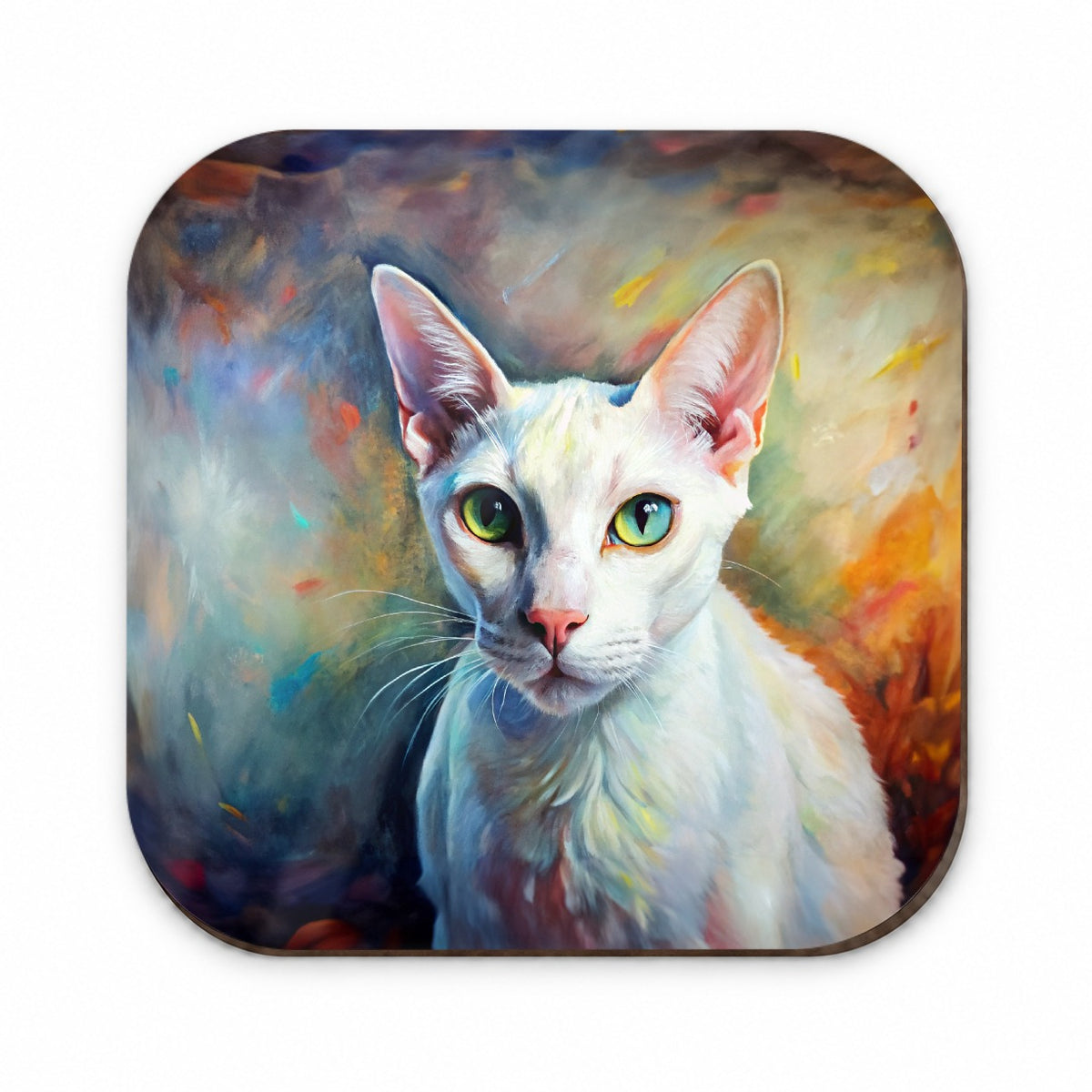 White Cat Expressionism Art Fridge Magnet