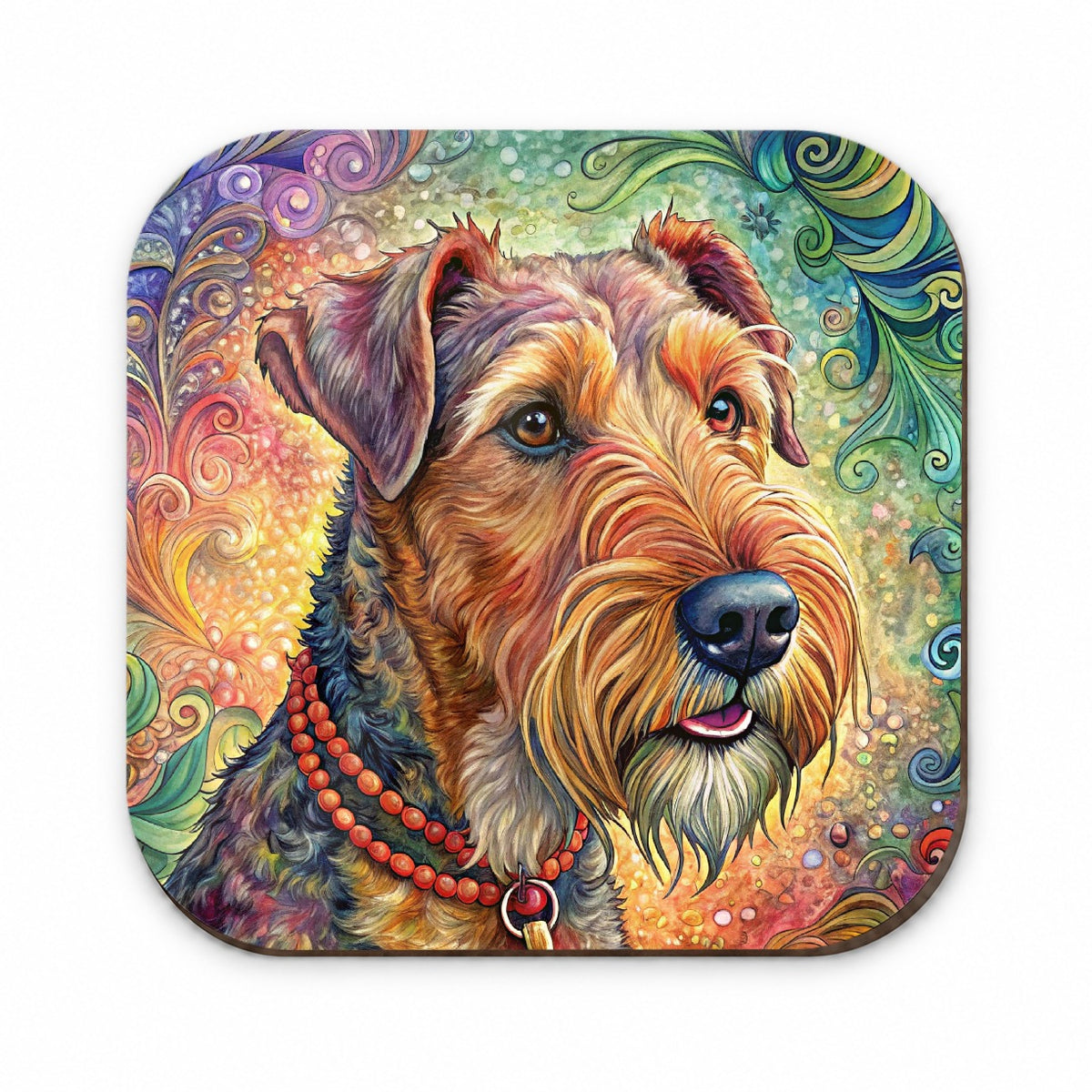 Airedale Terrier Dog French Bohemian Art Fridge Magnet