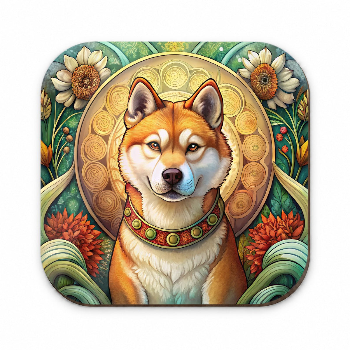 Akita Dog Art Nouveau Fridge Magnet