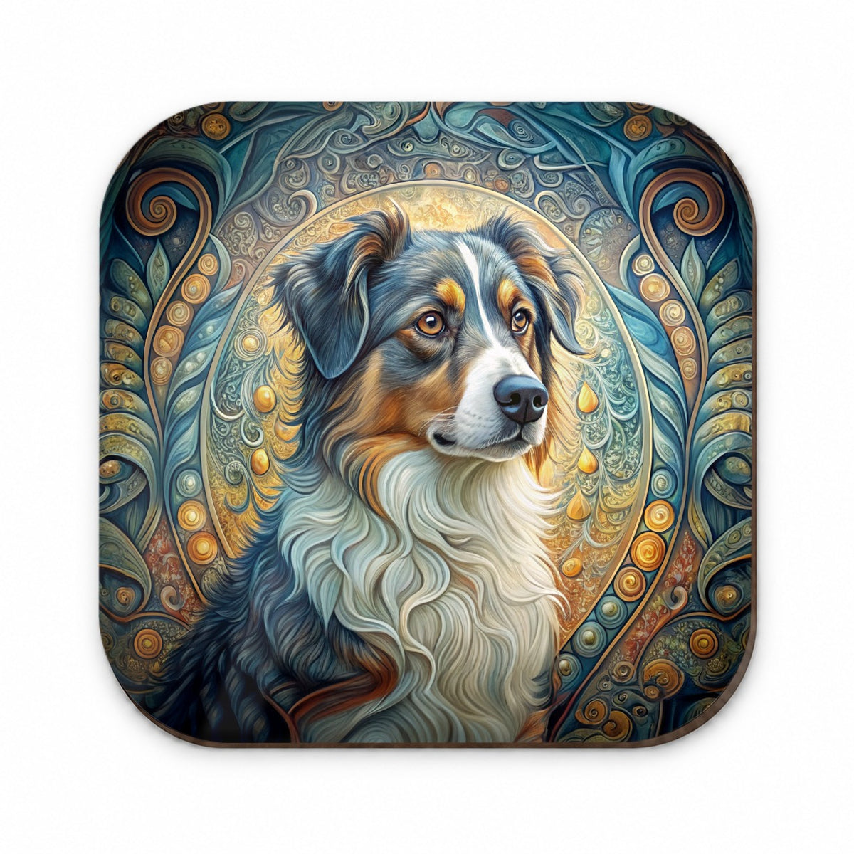 Australian Shepherd Dog Art Nouveau Fridge Magnet
