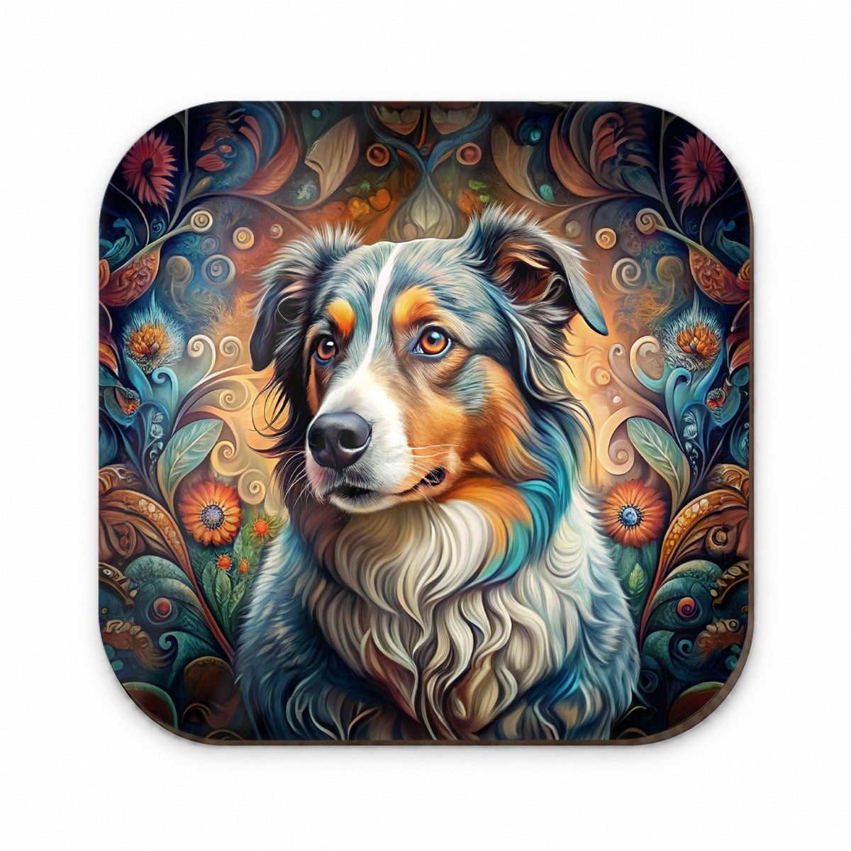 Australian Shepherd Dog Bohemian Art Fridge Magnet