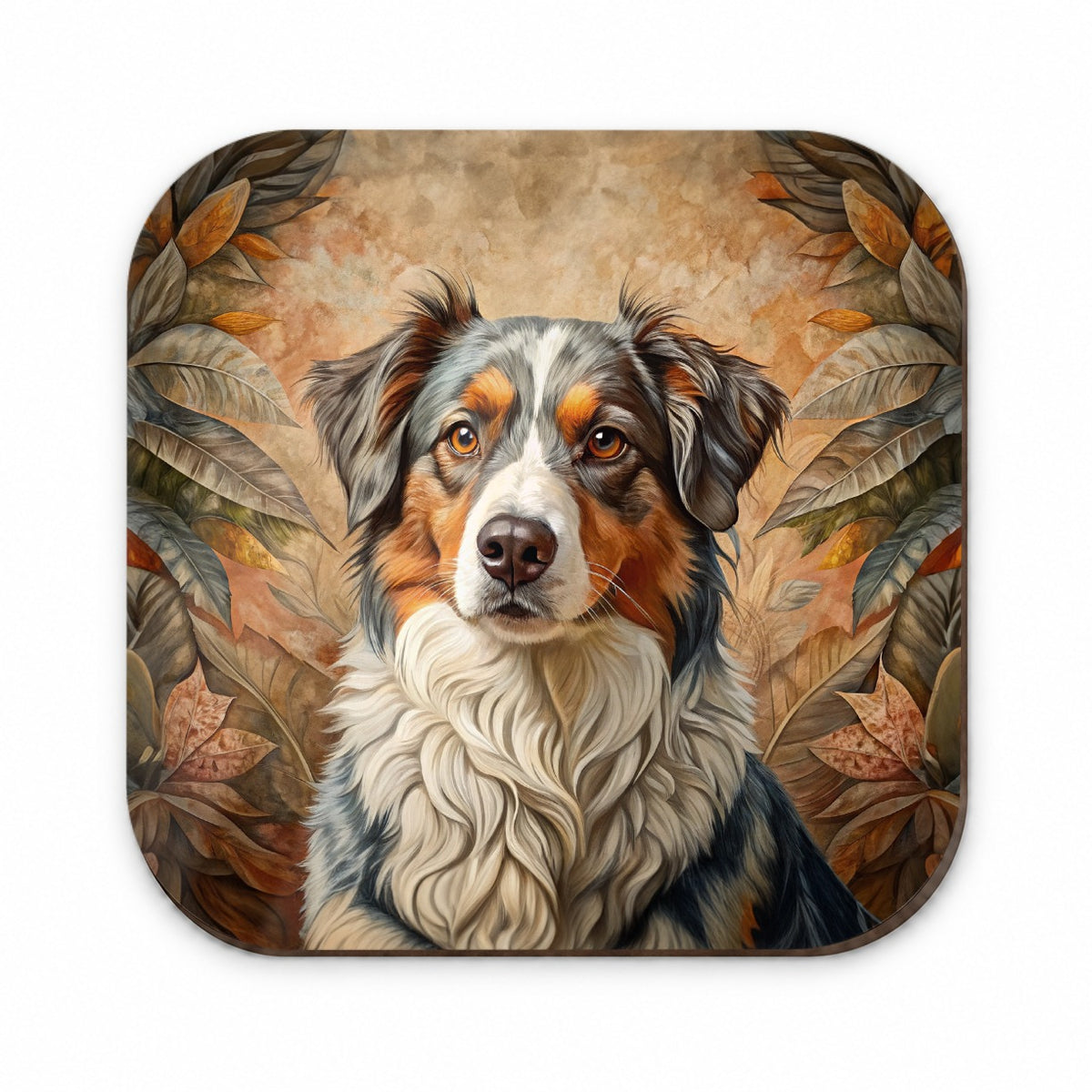 Australian Shepherd Dog French Bohemian Art Fridge Magnet