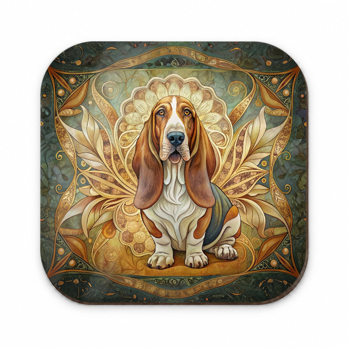 Basset Hound Dog Art Nouveau Fridge Magnet