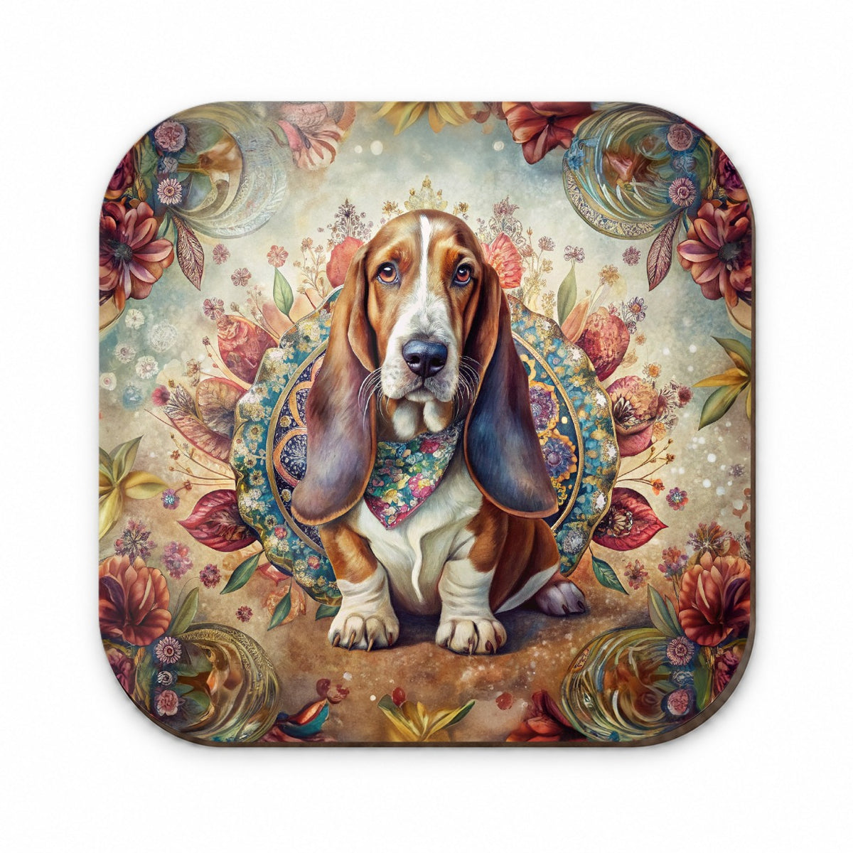 Basset Hound Dog French Bohemian Art Fridge Magnet