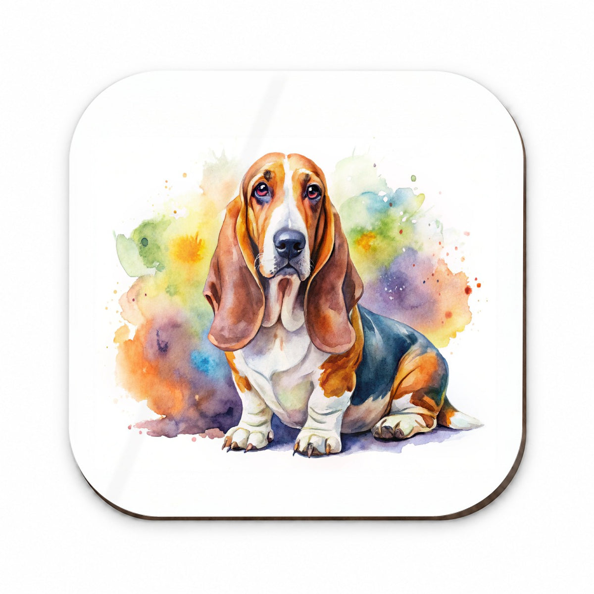 Basset Hound Dog Watercolor Style Fridge Magnet