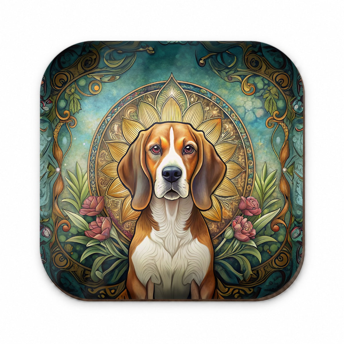 Beagle Dog Art Nouveau Fridge Magnet