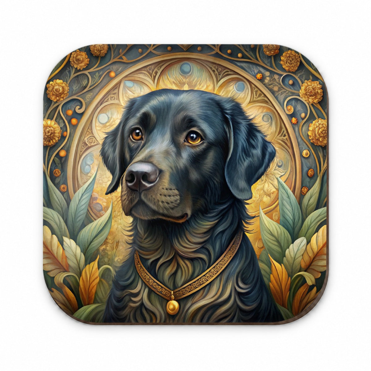 Black Labrador Retriever Dog Art Nouveau Fridge Magnet