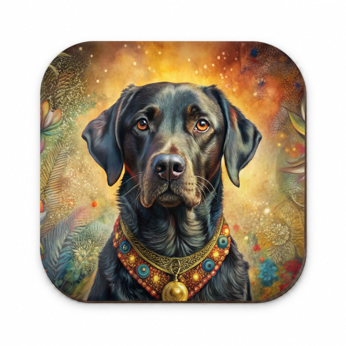Black Labrador Retriever Dog Bohemian Art Fridge Magnet