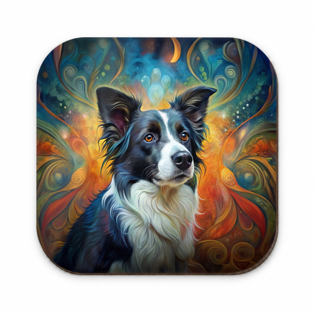 Border Collie Dog Abstract Art Fridge Magnet