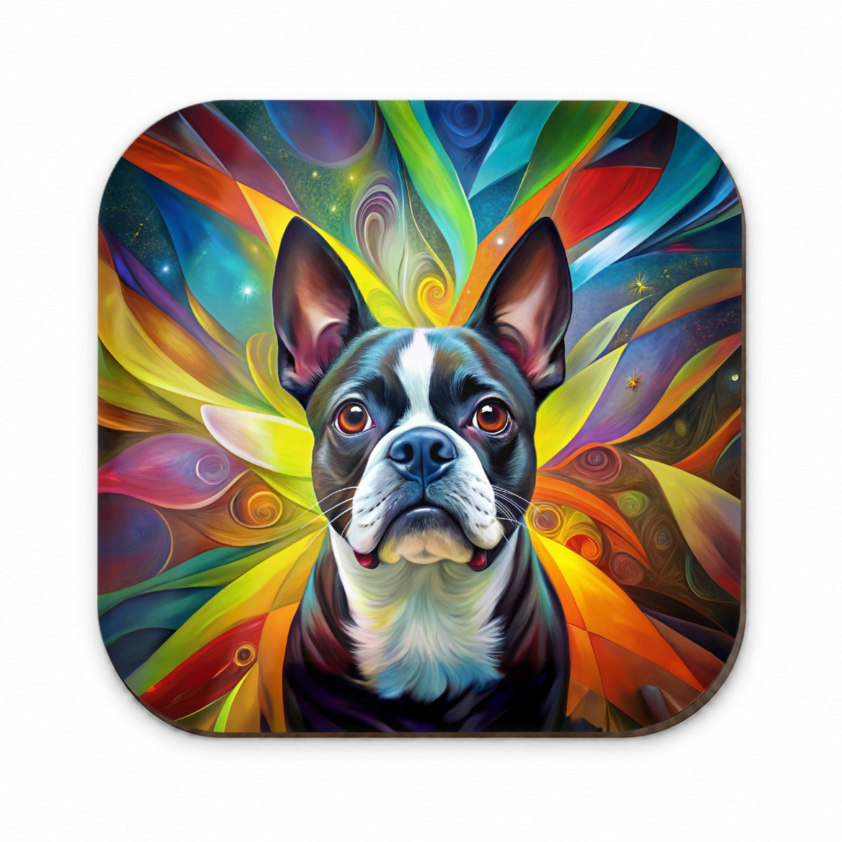 Boston Terrier Dog Abstract Art Fridge Magnet