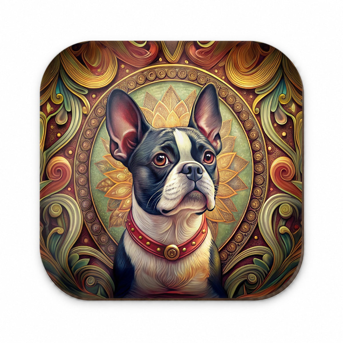 Boston Terrier Dog Art Nouveau Fridge Magnet