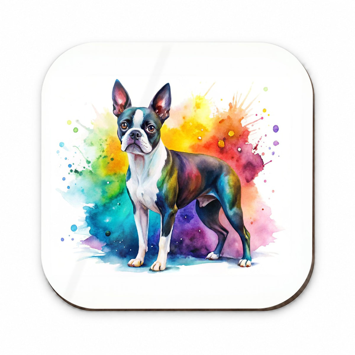 Boston Terrier Dog Watercolor Style Fridge Magnet
