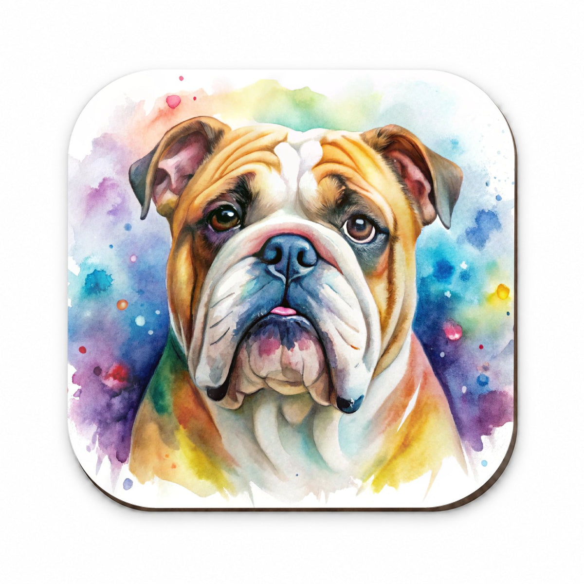Bulldog Dog Watercolor Style Fridge Magnet