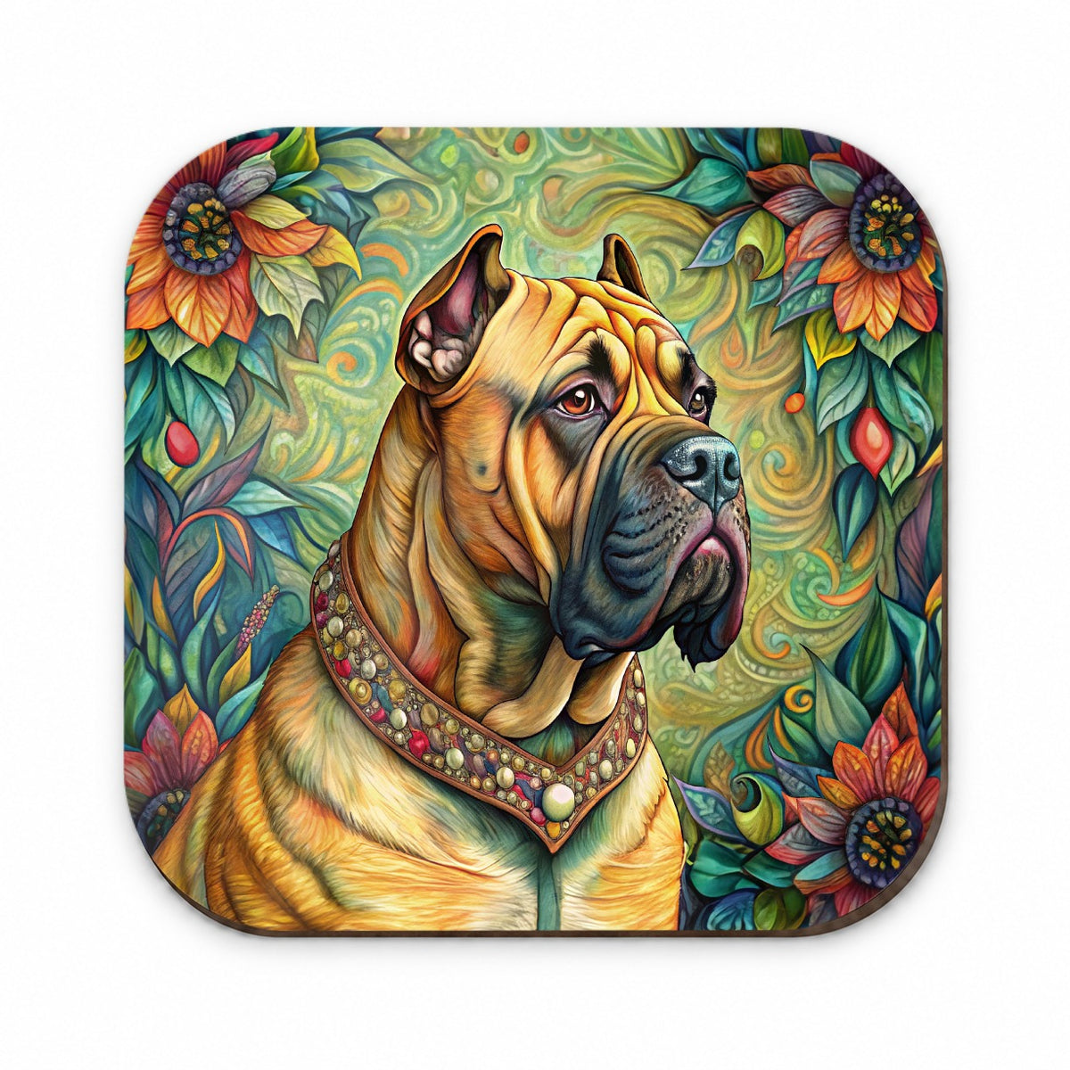 Bullmastiff Dog French Bohemian Art Fridge Magnet