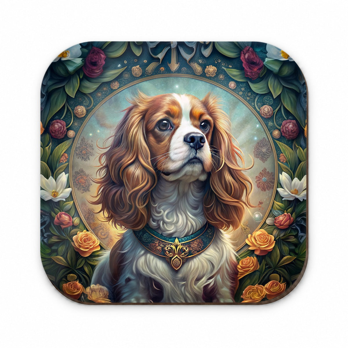 Cavalier King Charles Spaniel Dog Art Nouveau Fridge Magnet