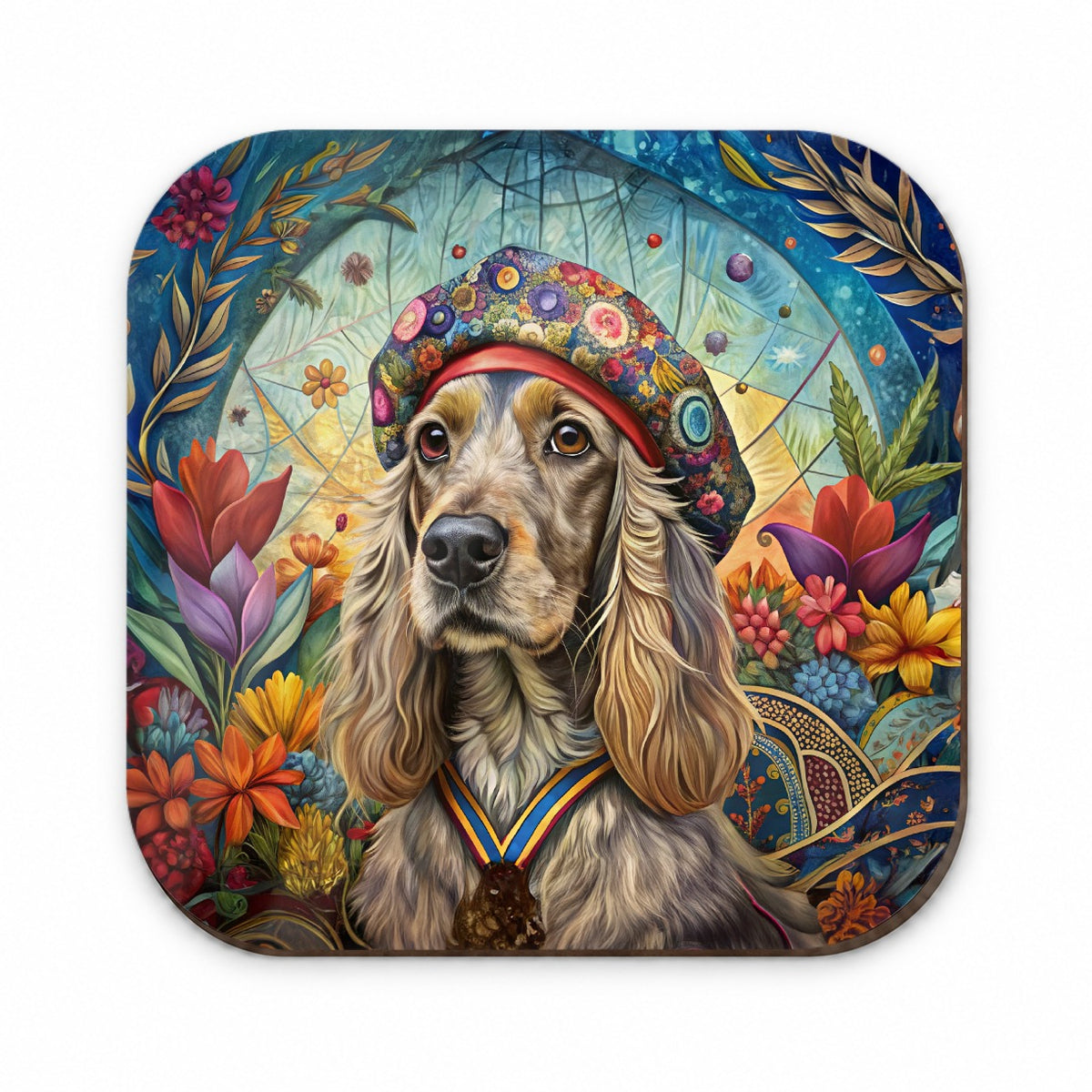 Cocker Spaniel Dog French Bohemian Art Fridge Magnet