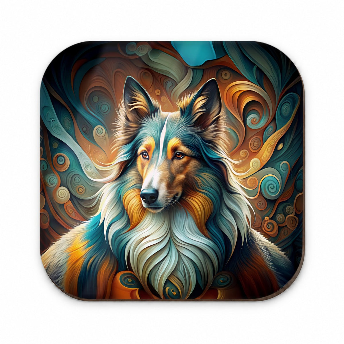 Collie Dog Abstract Stylized Art Fridge Magnet
