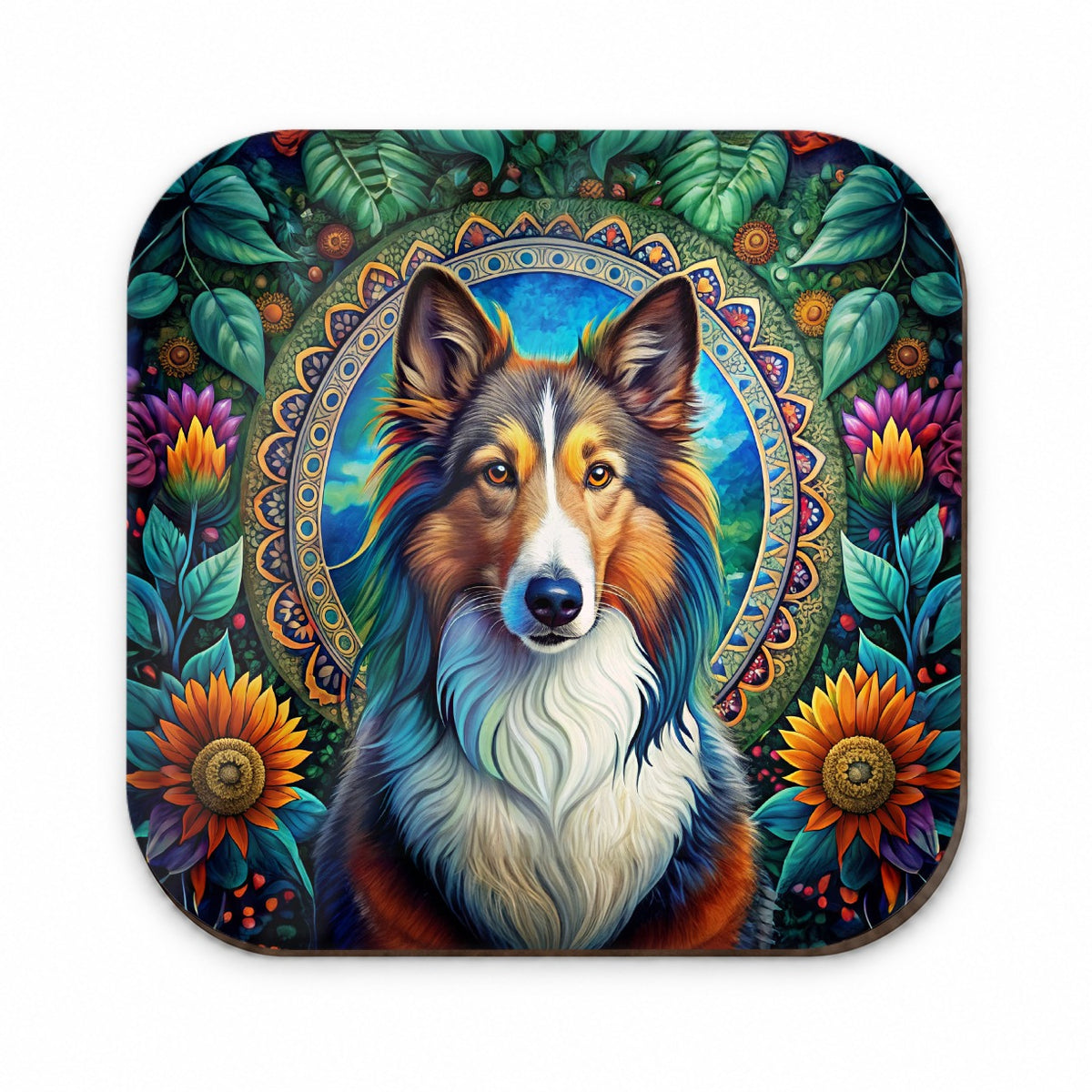 Collie Dog Bohemian Art Fridge Magnet