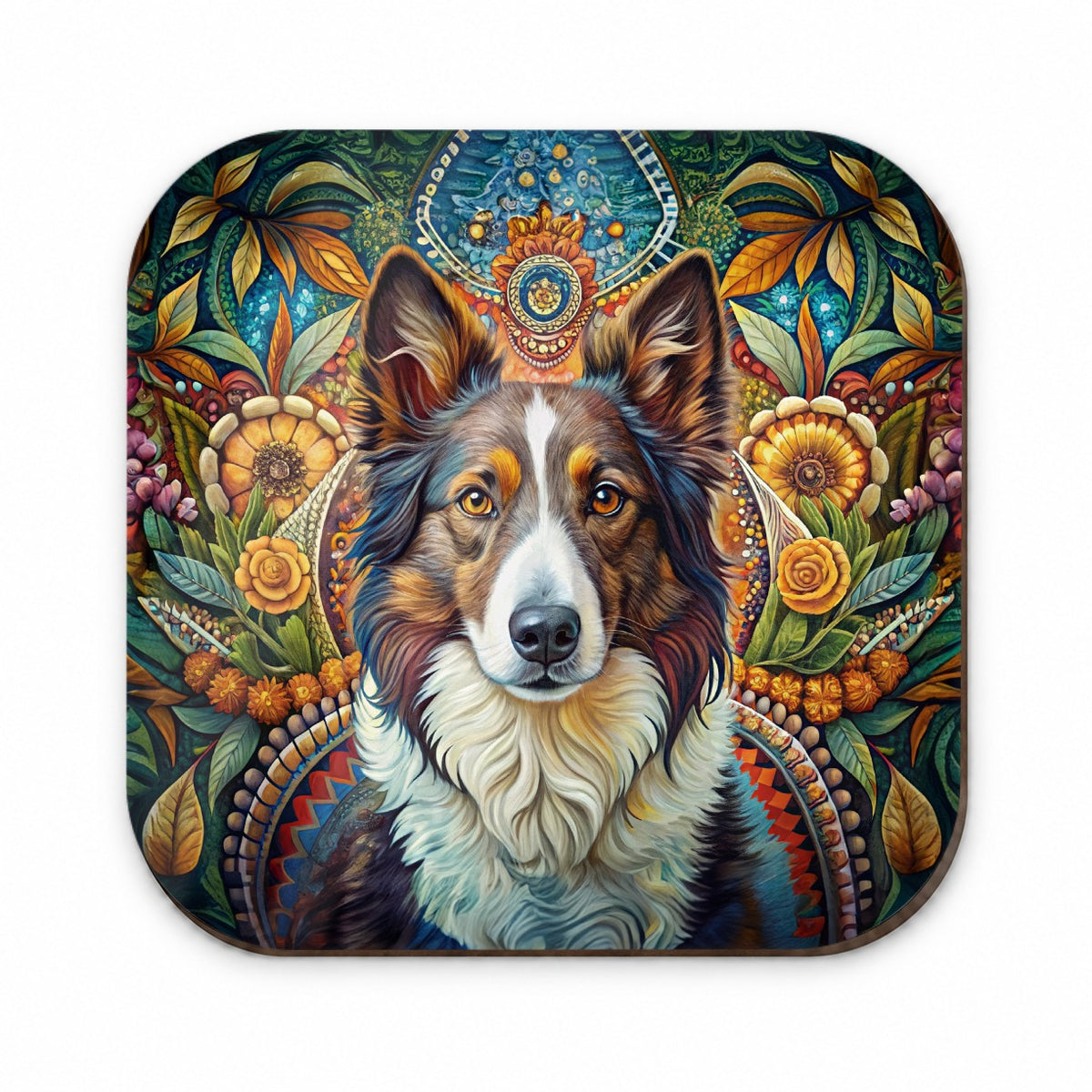 Collie Dog French Bohemian Art Fridge Magnet