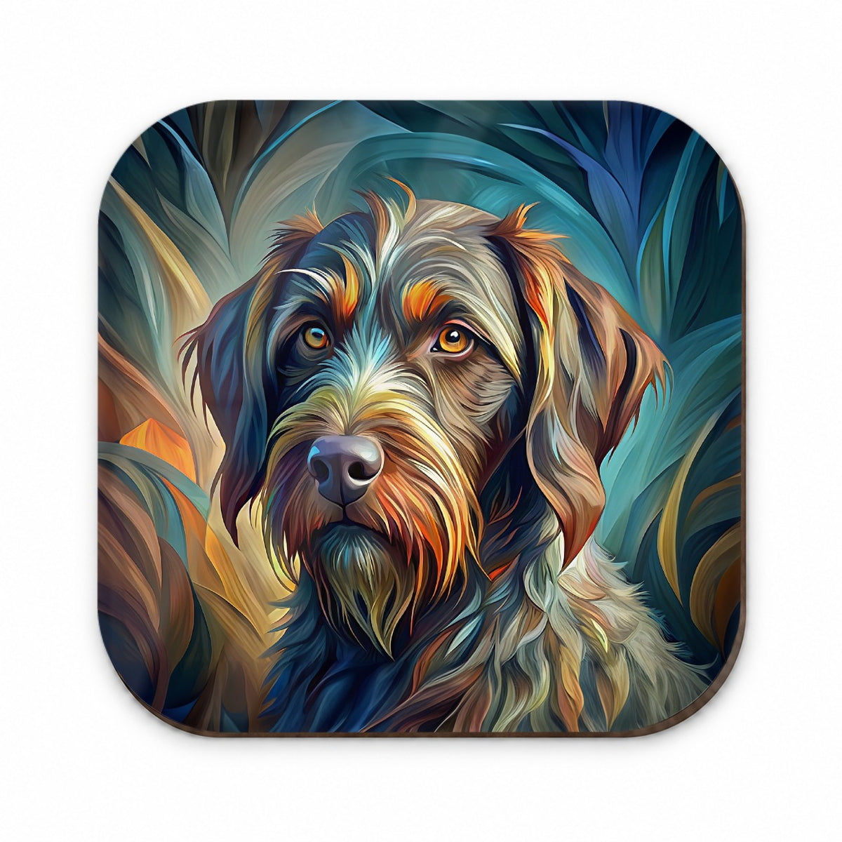 German Wirehaired Pointer Dog Abstract Stylized Art Fridge Magnet