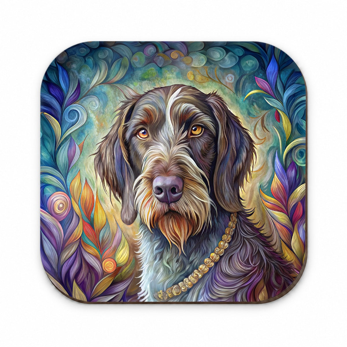 German Wirehaired Pointer Dog Bohemian Art Fridge Magnet