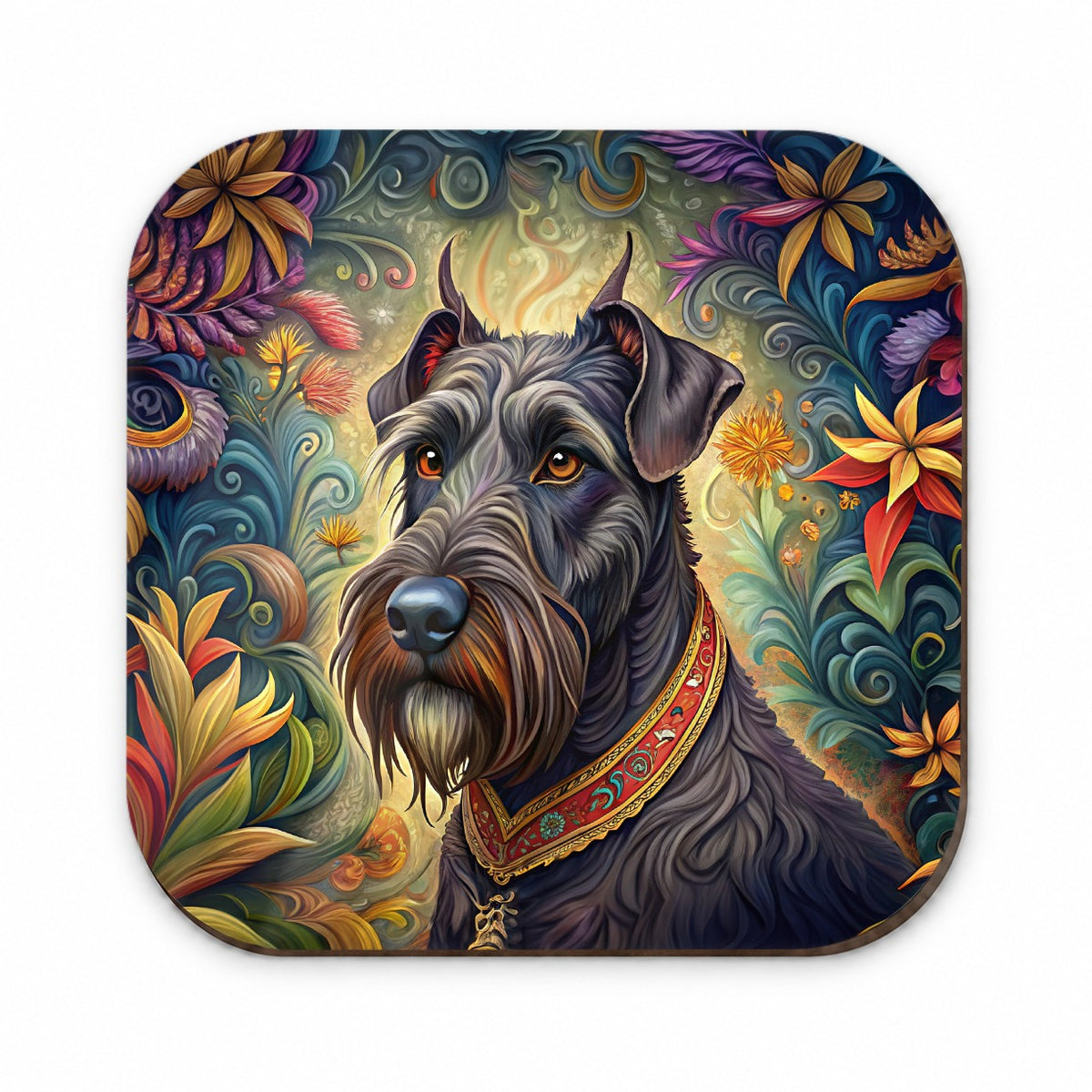 Giant Schnauzer Dog French Bohemian Art Fridge Magnet